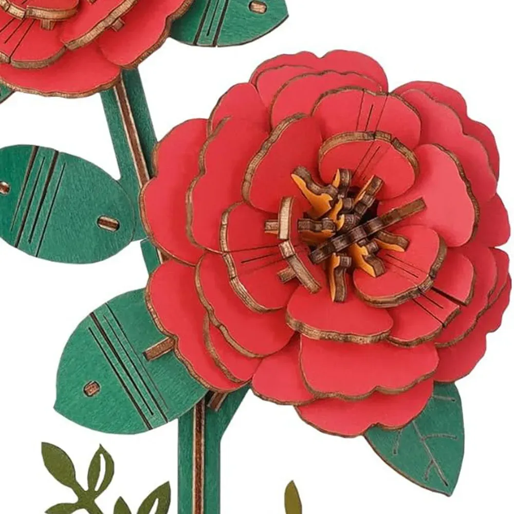 Puzzle 3D Camélia rouge : vue 4