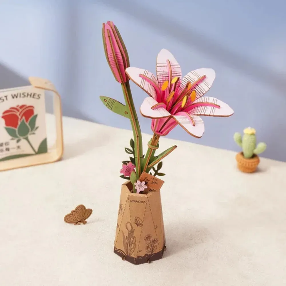 Puzzle 3D Fleur de lys rose