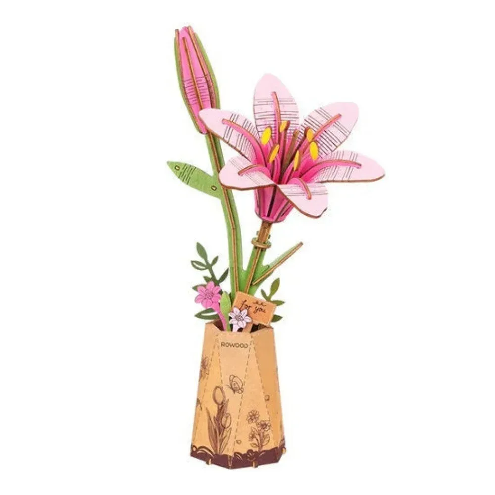 Puzzle 3D Fleur de lys rose : vue 2