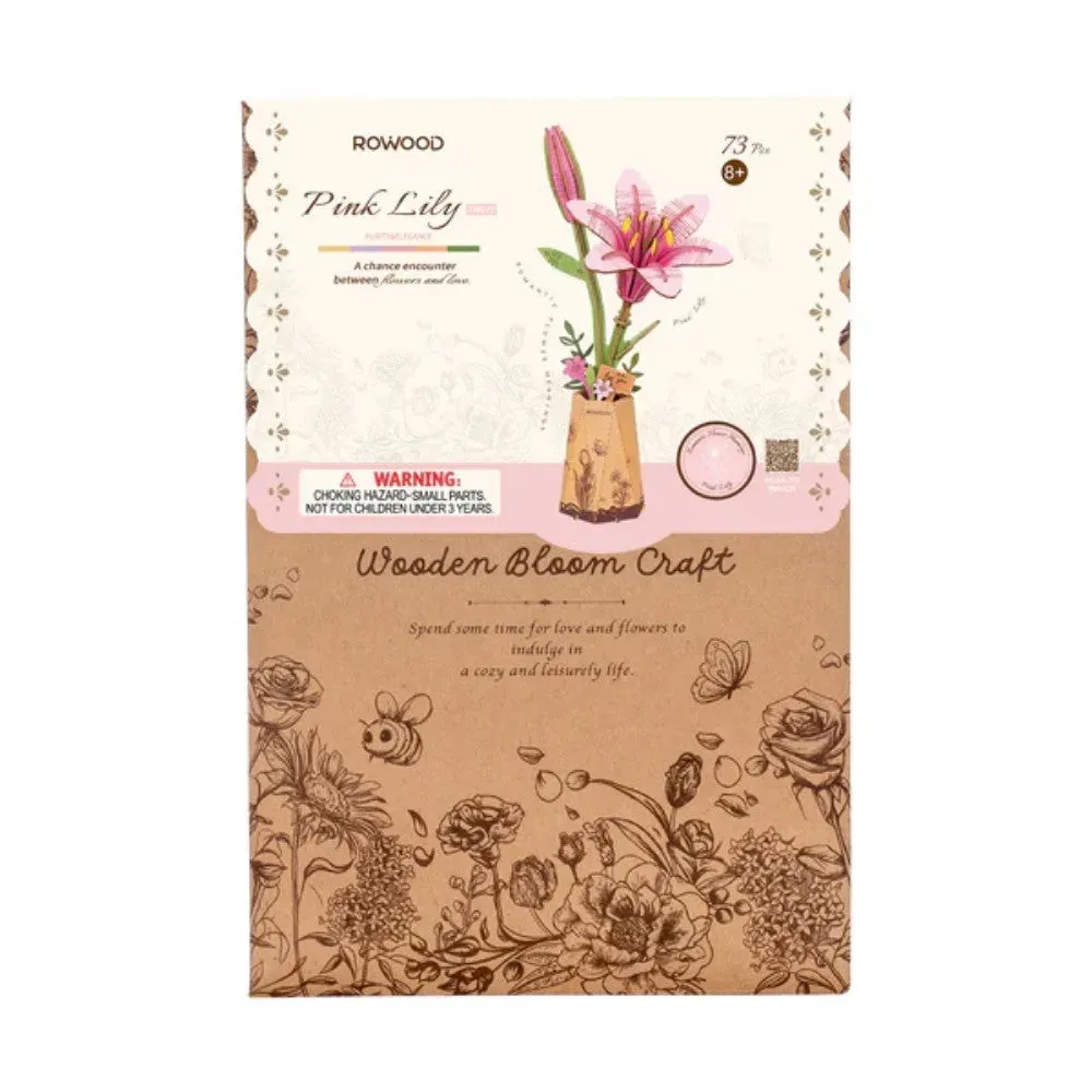 Puzzle 3D Fleur de lys rose : vue 3