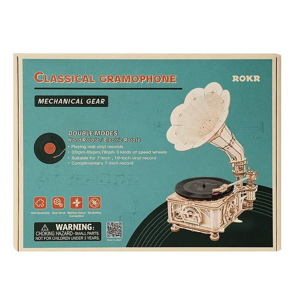 Puzzle 3D Gramophone classique : vue 3