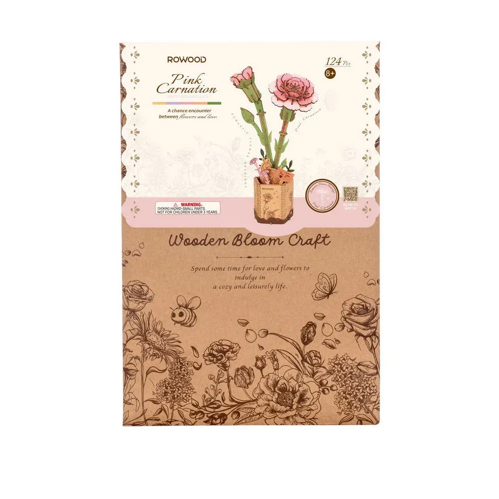 Puzzle 3D Œillet rose : vue 3