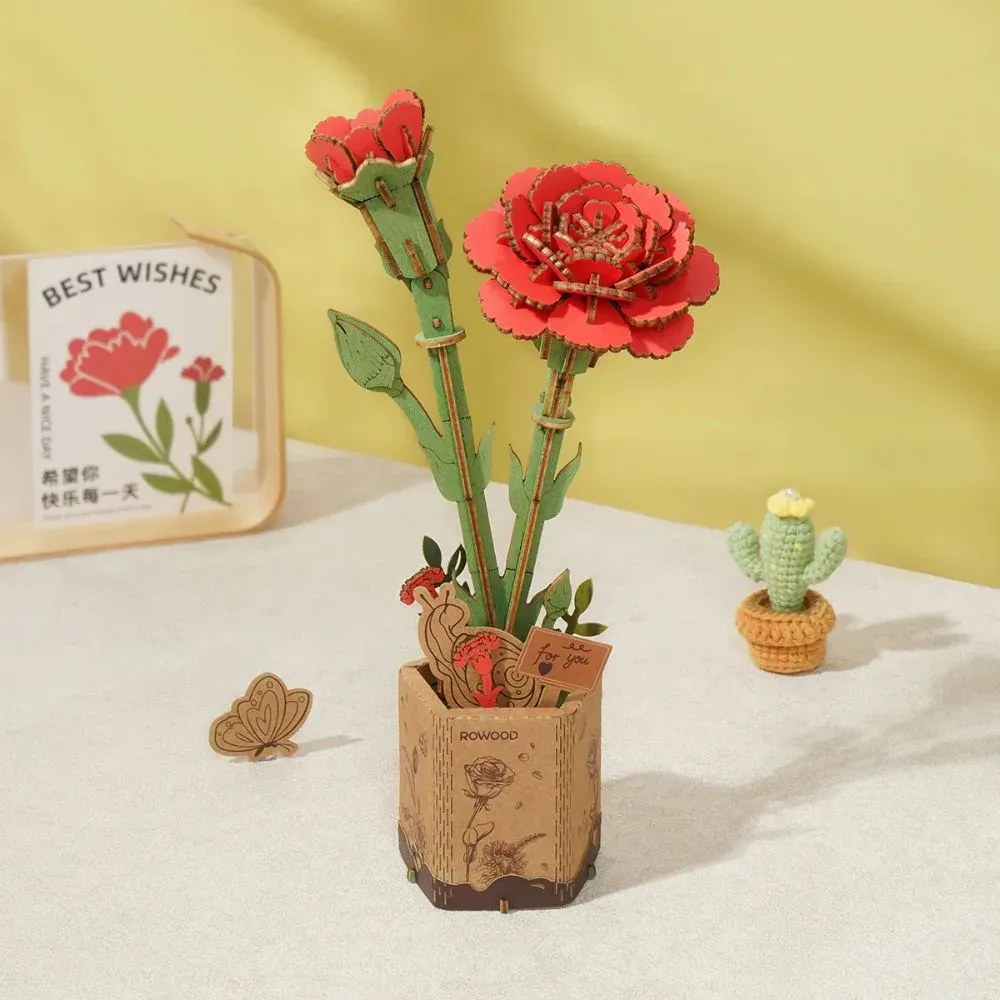 Puzzle 3D œillet rouge