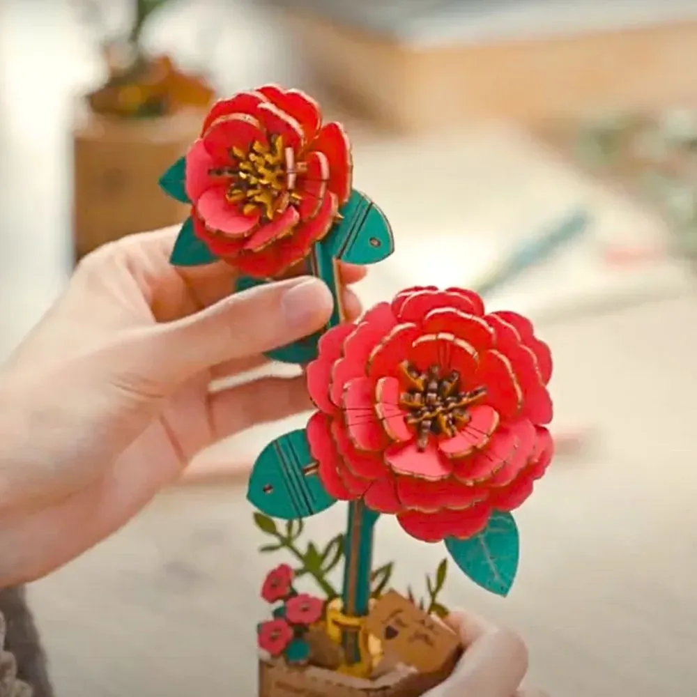 Puzzle 3D œillet rouge : vue 3