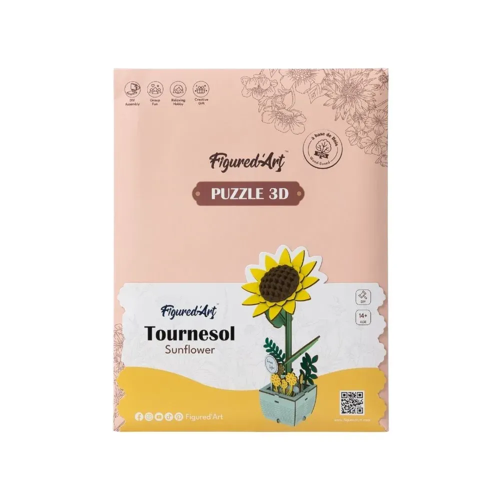 Puzzle 3D joli tournesol : vue 2