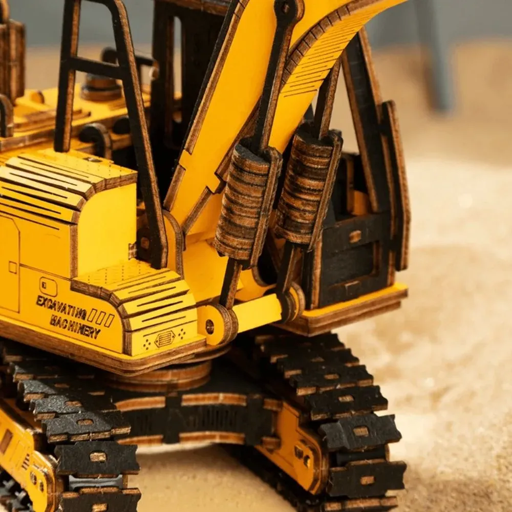 Puzzle 3D pelleteuse en bois : vue 4