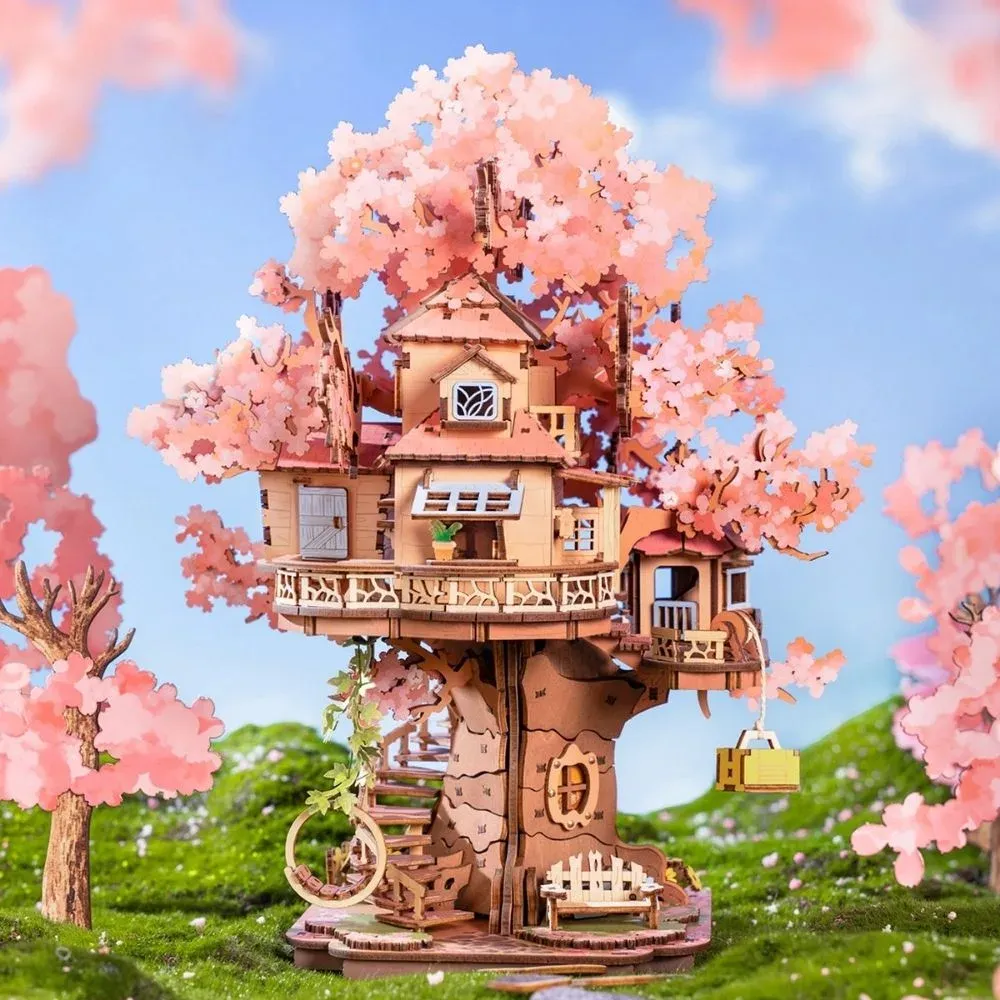 Puzzle 3D Maison dans l'Arbre de Sakura