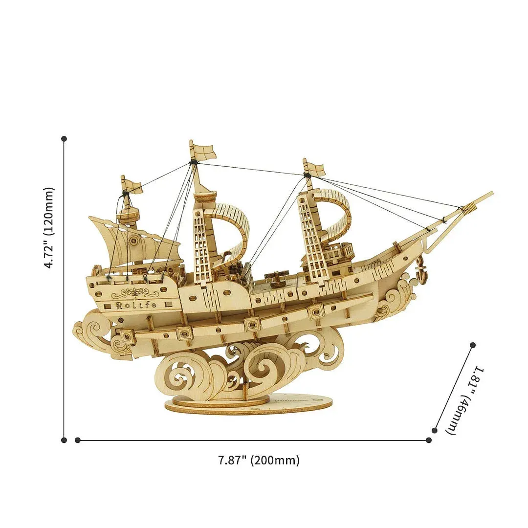 Puzzle 3D Navire à voile : vue 3