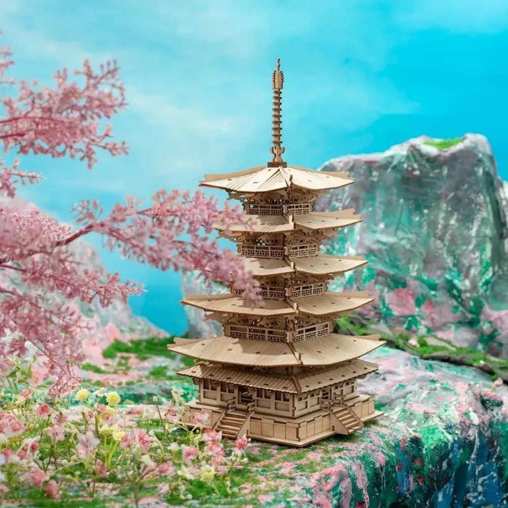 Puzzle 3D Pagode à cinq étages : vue 3