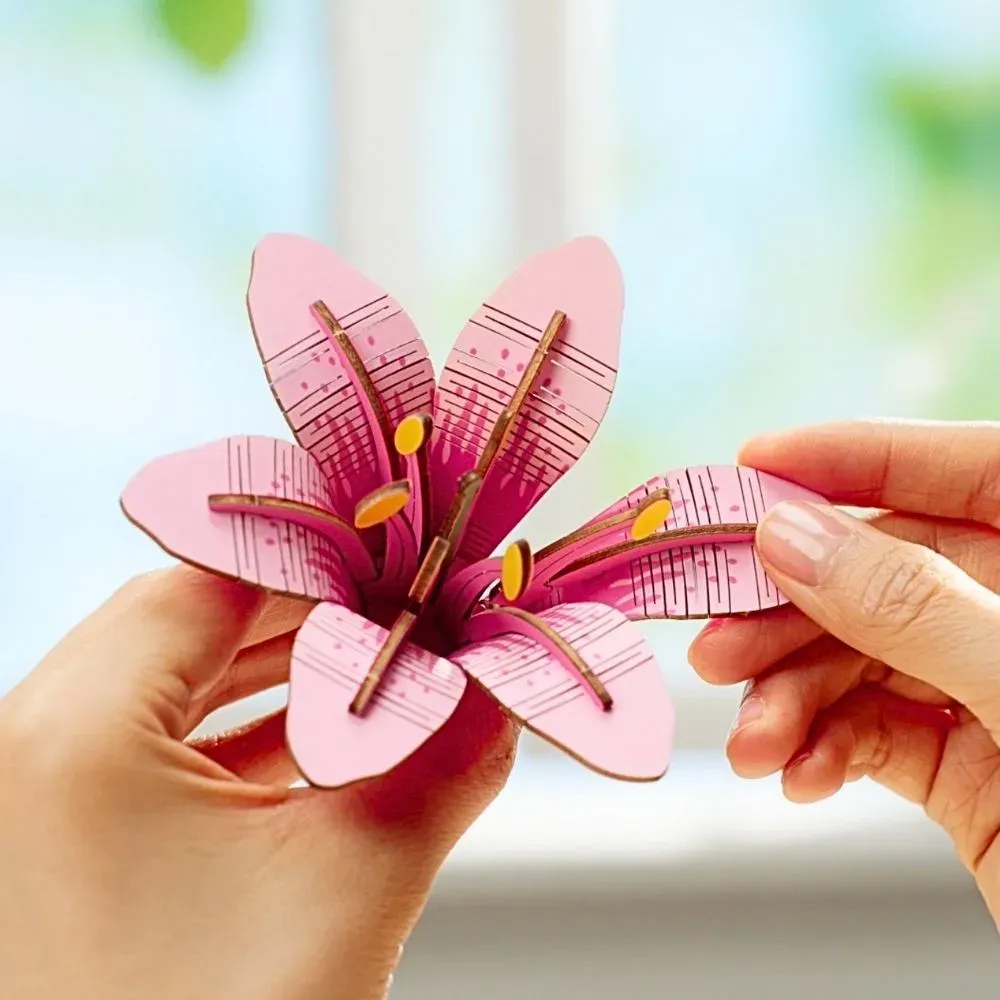 Puzzle 3D panier de fleurs en bois : vue 4