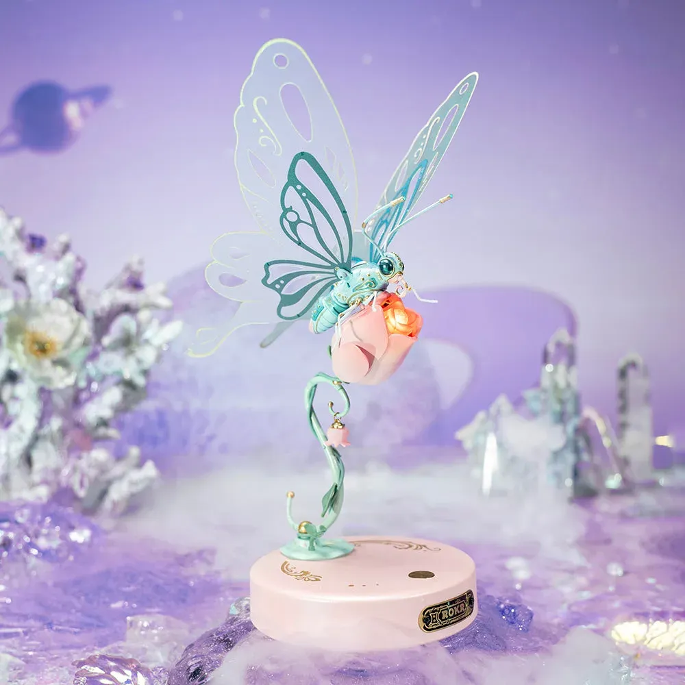 Puzzle 3D Papillon et rose