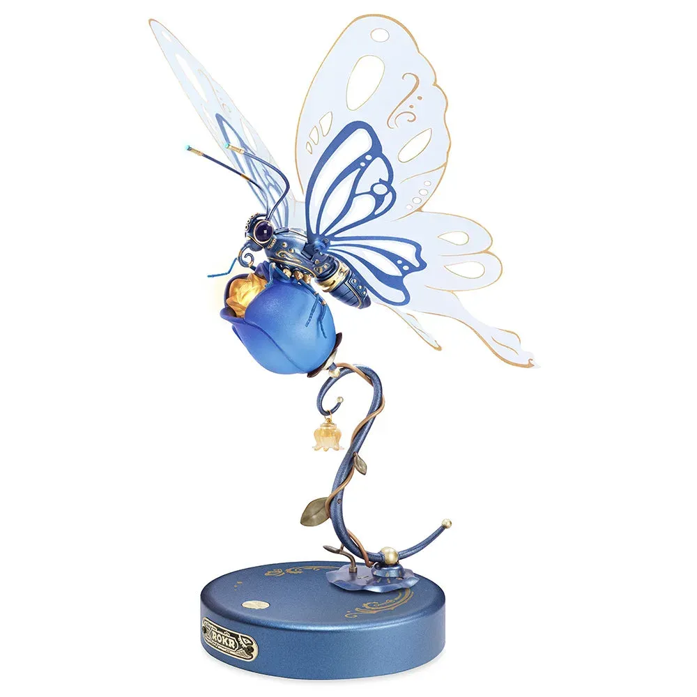 Puzzle 3D Papillon et Rose bleue : vue 2