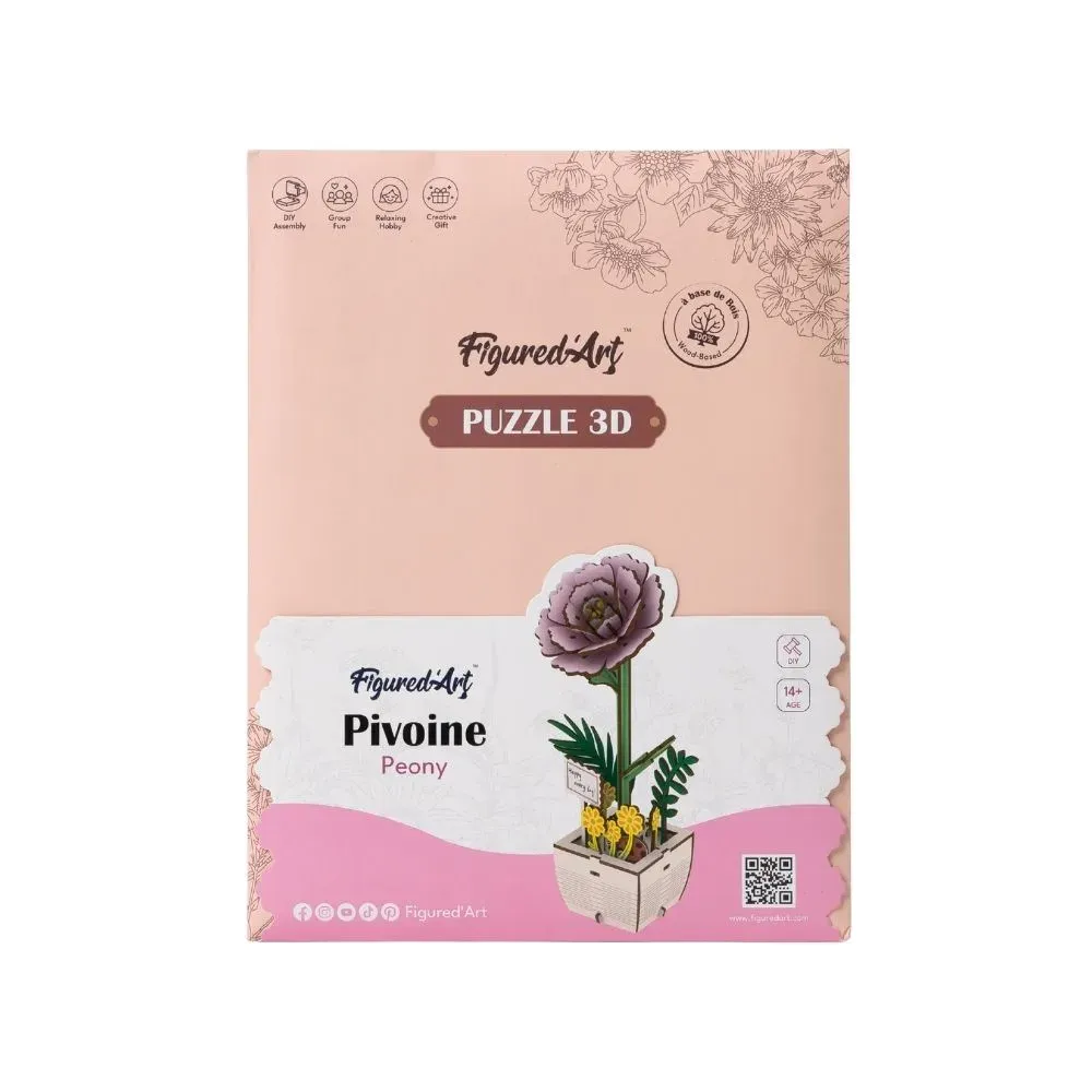 Puzzle 3D pivoine : vue 2