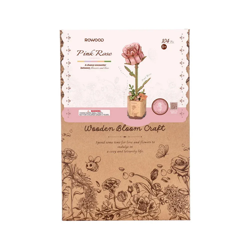 Puzzle 3D Rose rose : vue 3