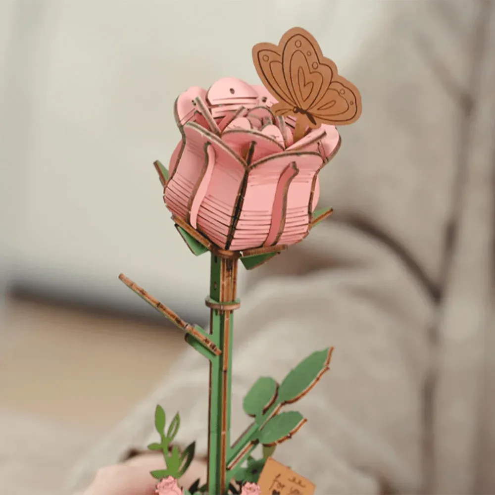 Puzzle 3D Rose rose : vue 4