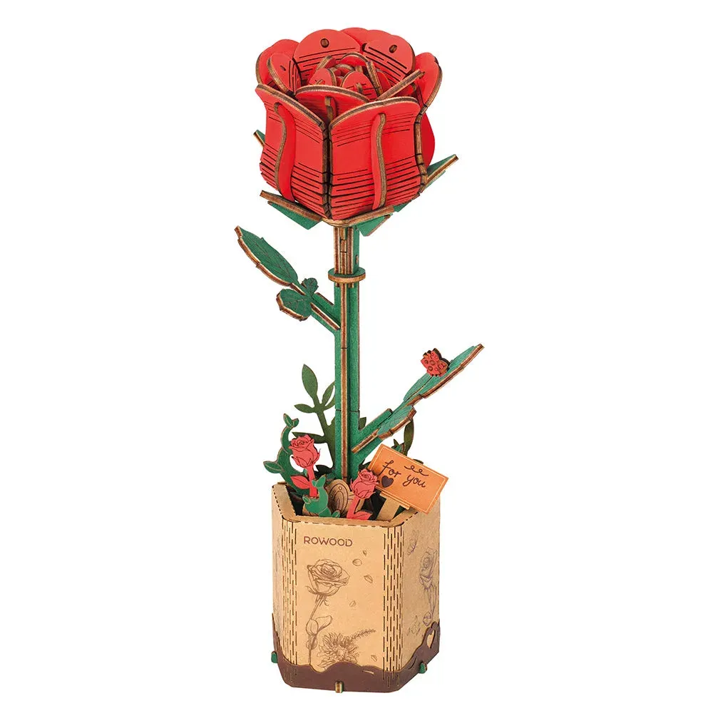 Puzzle 3D Rose rouge : vue 2