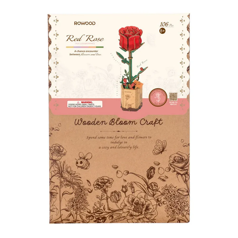 Puzzle 3D Rose rouge : vue 3