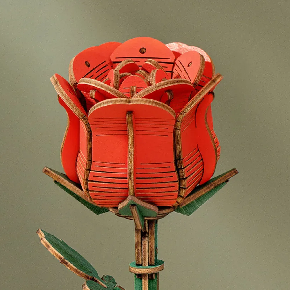Puzzle 3D Rose rouge : vue 4