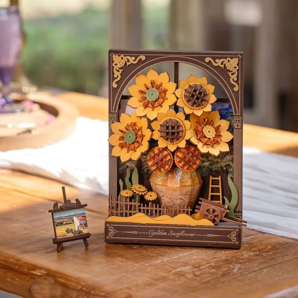 Puzzle 3D tournesol doré