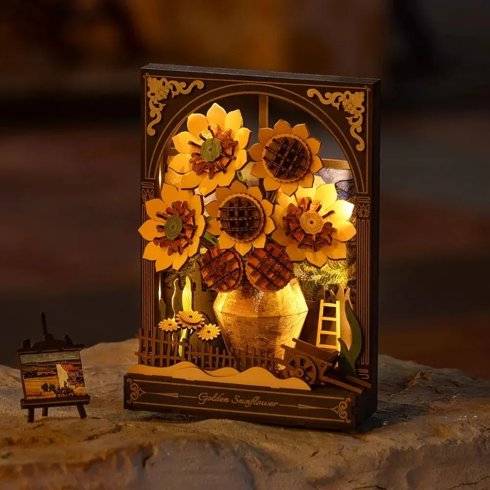 Puzzle 3D tournesol doré : vue 3
