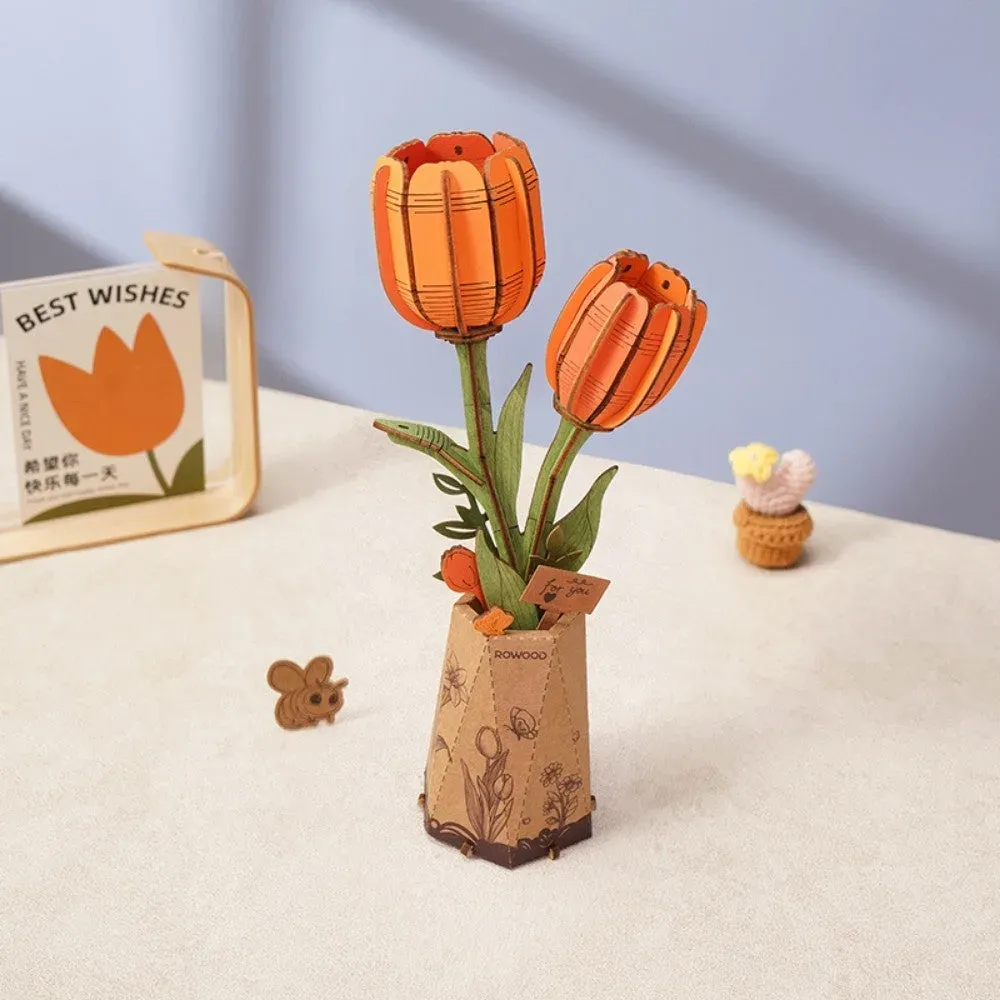 Puzzle 3D tulipe orange