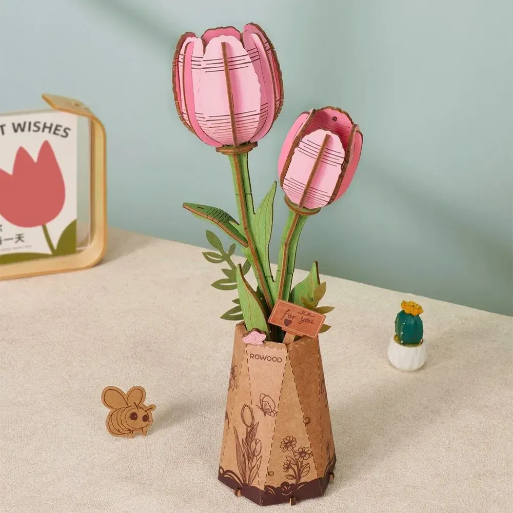 Puzzle 3D Tulipe rose