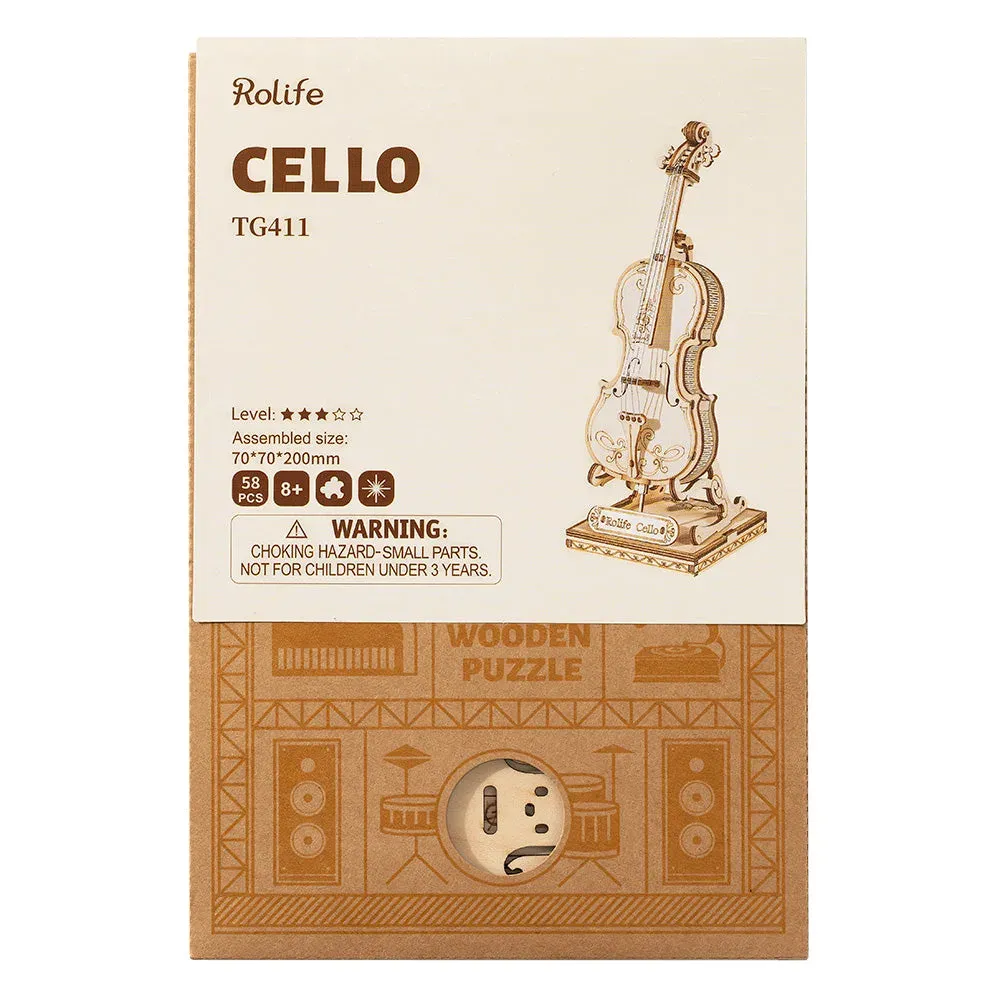 Puzzle 3D Violoncelle : vue 3