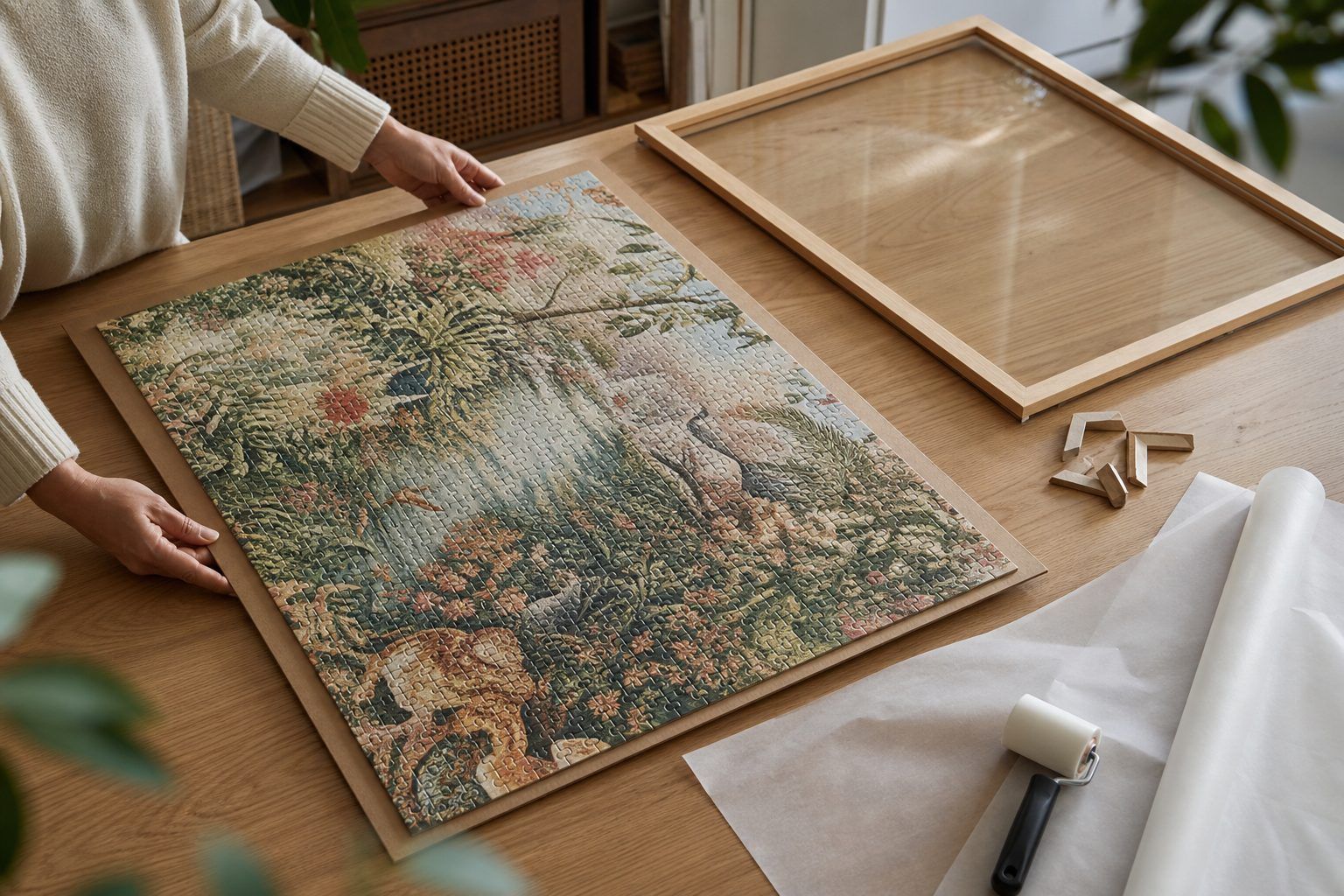 Coller ou encadrer un puzzle en bois : préserver le résultat