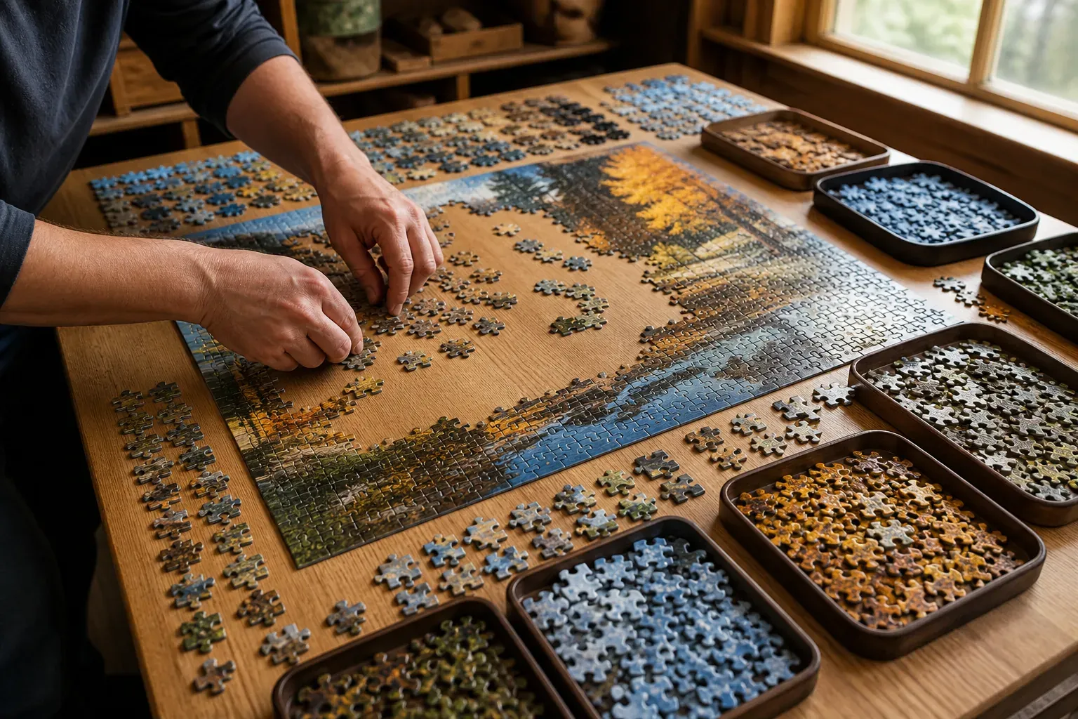 Un puzzle en bois adulte de 1000 pièces exige méthode et précision
