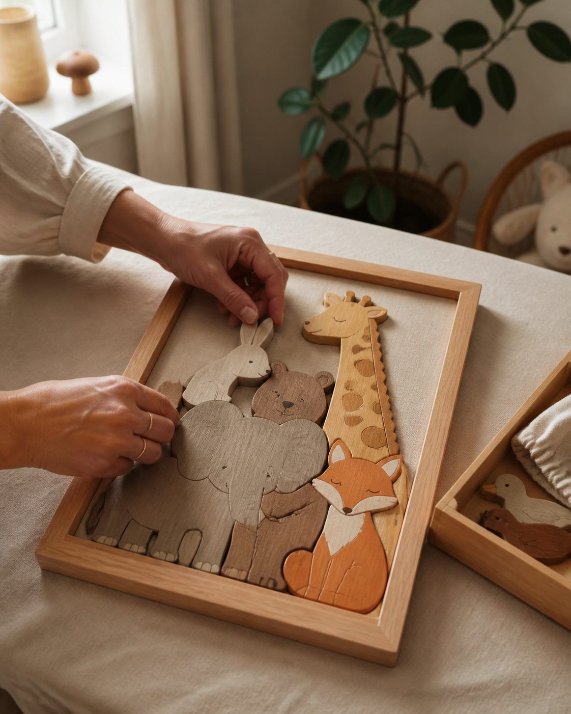 Coller, encadrer ou ranger un puzzle en bois animaux